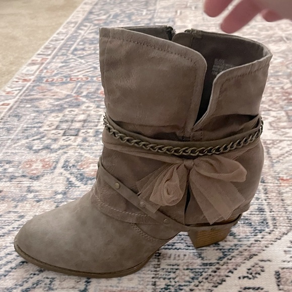 Jellypop "Blake" Taupe Leather Ankle Booties Size 10 - Picture 3 of 6